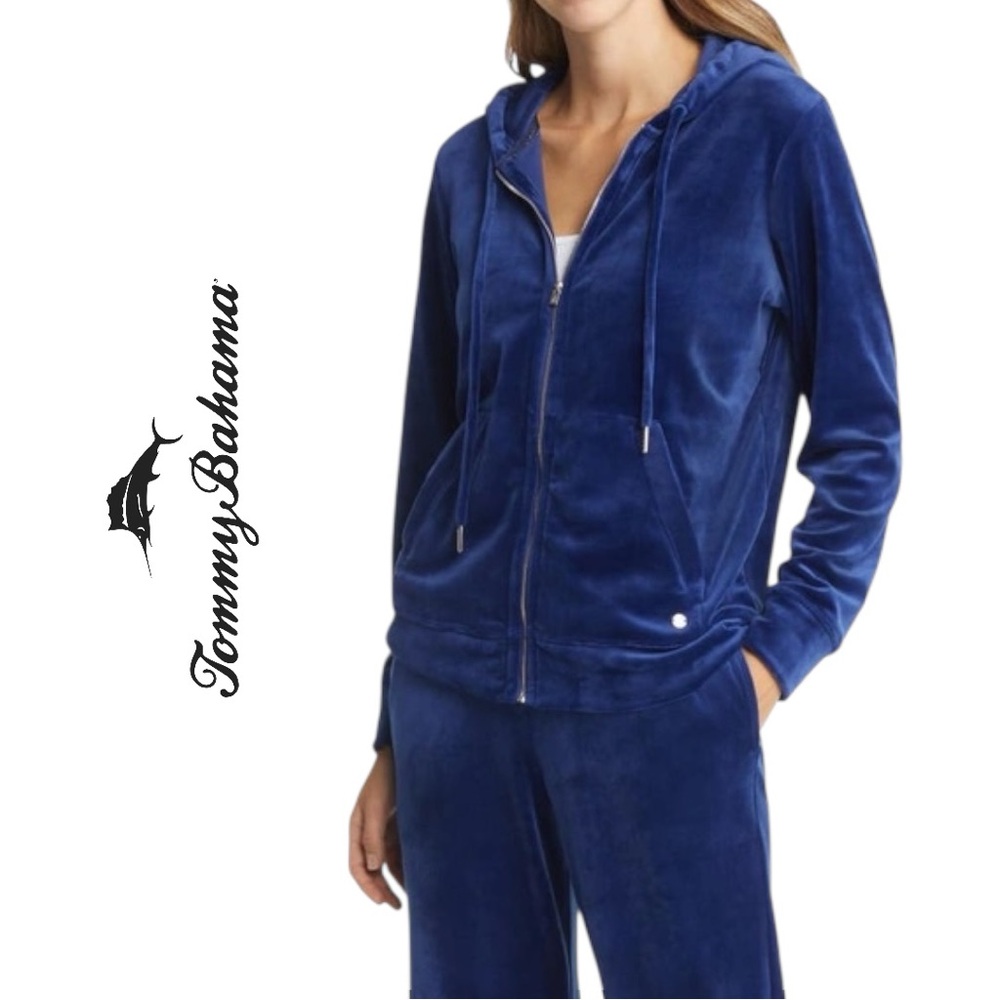 Tommy Bahama Women’s Velour Deep Soace‎ Full Zip Hoodie - Size M
